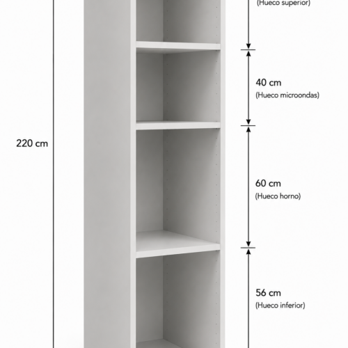 Modulo columna Horno.Micro 220 x 60 BLANCO